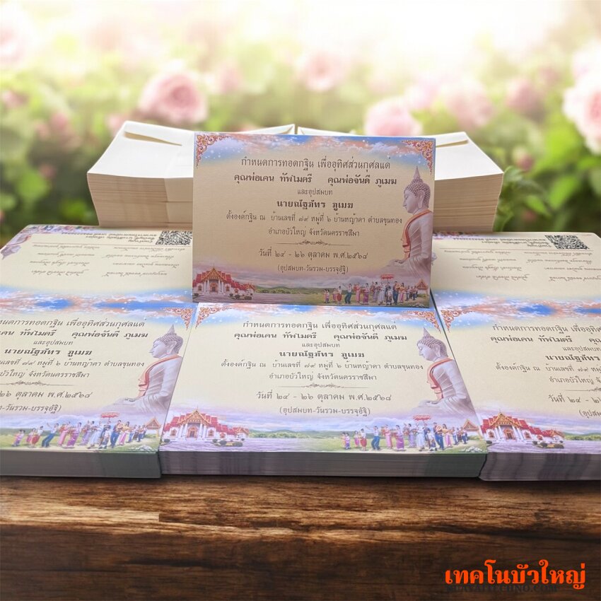 การ์ดงานทำบุญกฐิน,อุทิศส่วนกุศล, งานบวช